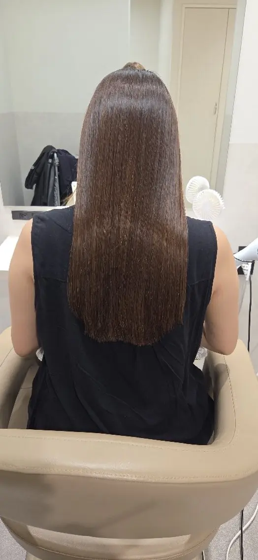 ロング カラー ケアカラー 髪質改善 トリートメント 池間 ひとみのヘアスタイル
