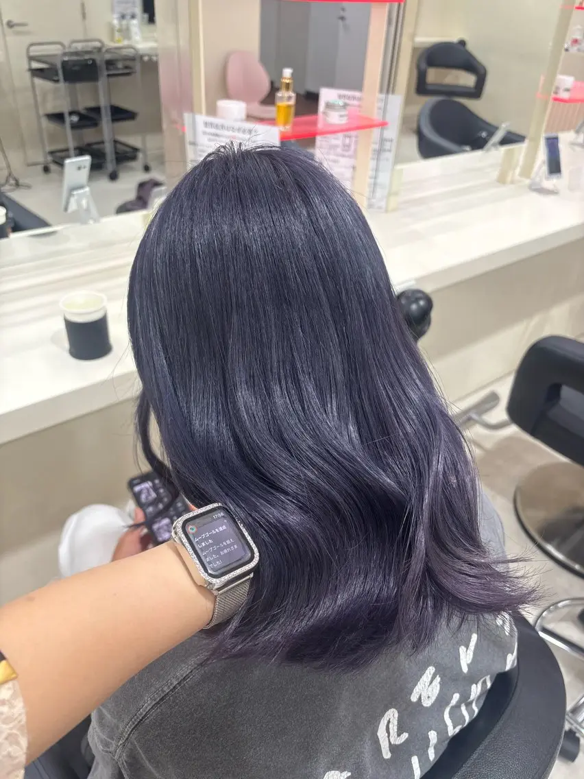ミディアム カラー ヘアアレンジ ヘアカラー 💟RINNA 艶カラー💟のヘアスタイル