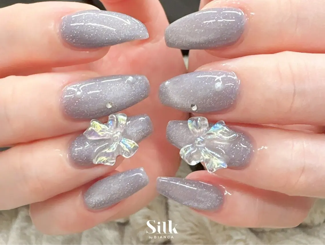 ネイル ハンドネイル 𝐒𝐢𝐥𝐤 🎀𝐚𝐧𝐧𝐚のネイルデザイン