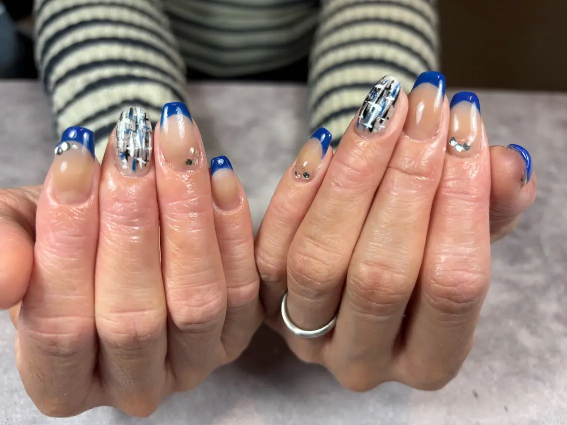 ネイル フレンチネイル ツイードネイル Re. nail salonのネイルデザイン