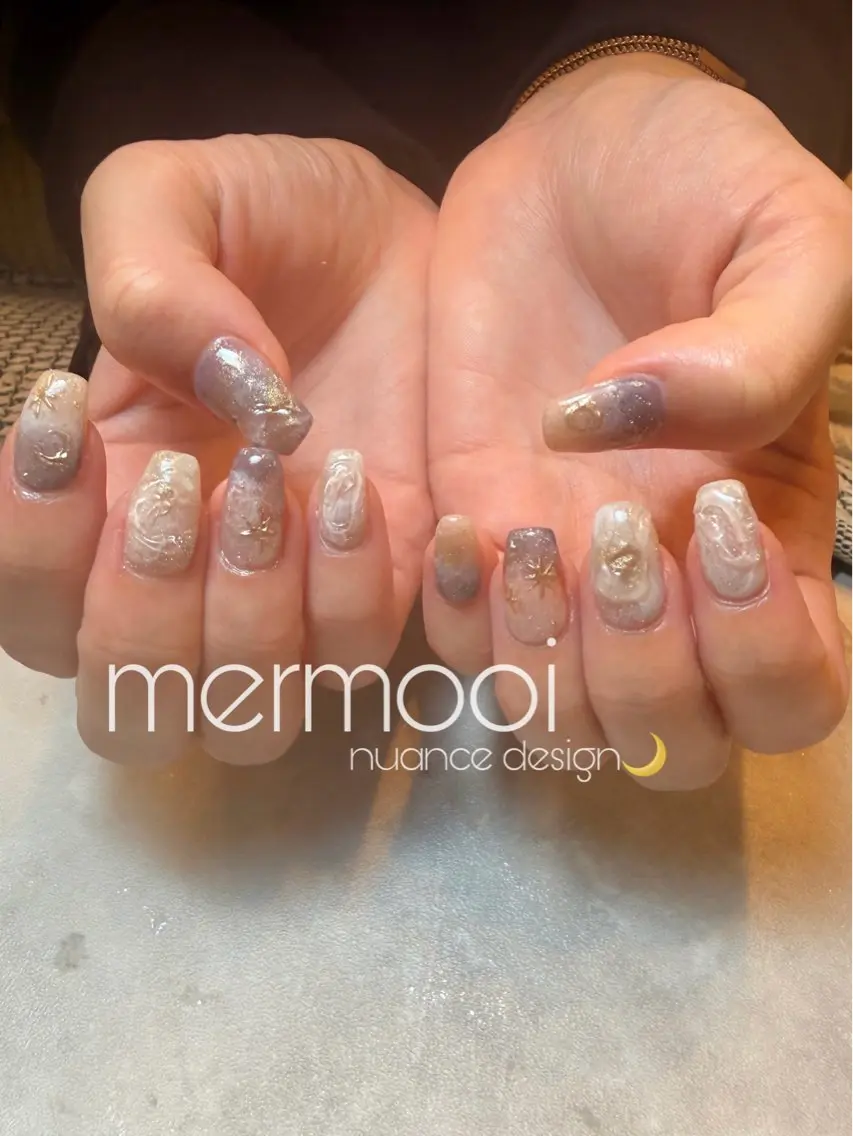 ネイル ニュアンスネイル ハンドネイル mermooi nailのネイルデザイン