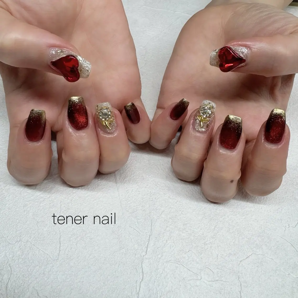 ネイル ハート ハンドネイル テネルネイル tener nailのネイルデザイン