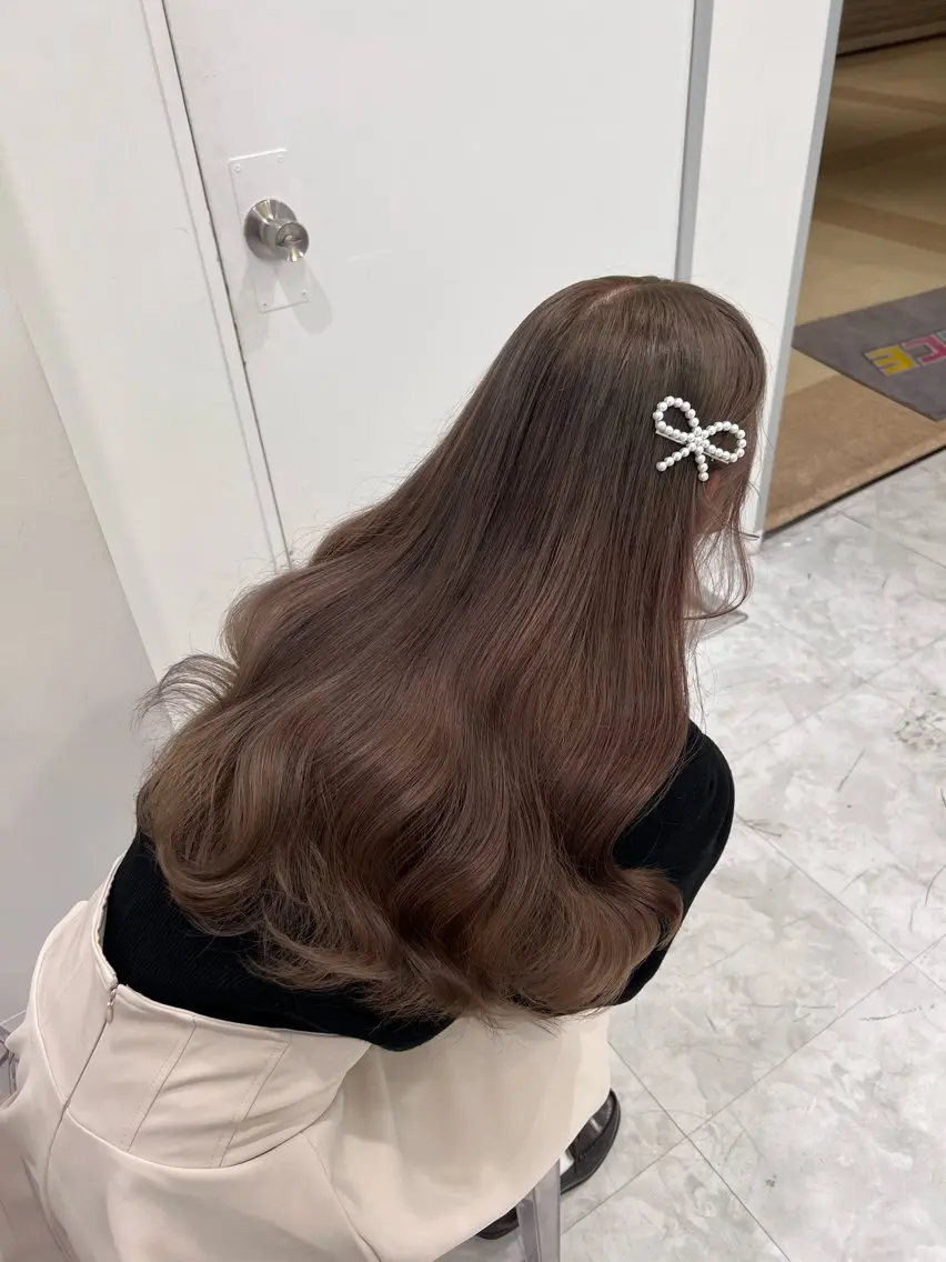 ロング カラー ヘアアレンジ ベージュカラー トリートメント ブリーチなし透明感 カラー/MISANOのヘアスタイル