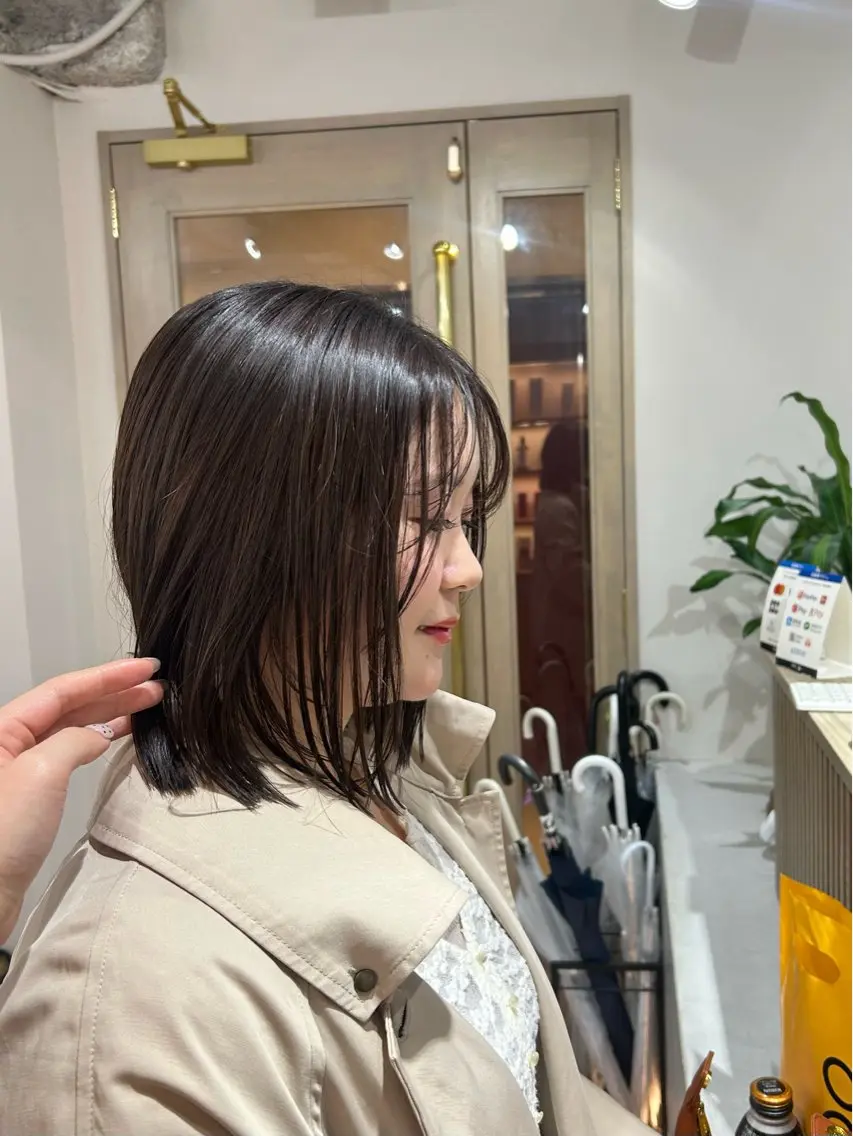 ショート カラー アッシュ アッシュブラウン ブラウンカラー 髪質改善 酸性ストレート カット ヘアカラー 縮毛矯正 トリートメント 透明感カラー/西梅田 / nagisa🦋のヘアスタイル