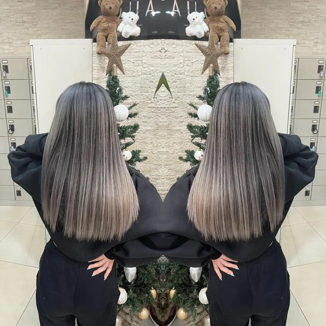 ロング カット ヘアカラー Y Uのヘアスタイル