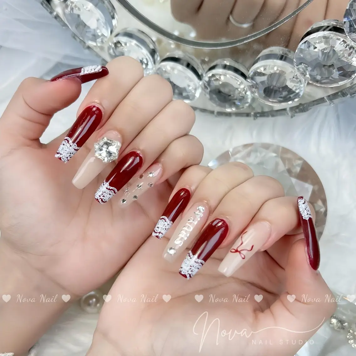 ネイル アートネイル ジェルネイル キラキラネイル 韓国ネイル ロングネイル ハンドネイル ハンドケア Nova Nail _Shinsaiのネイルデザイン