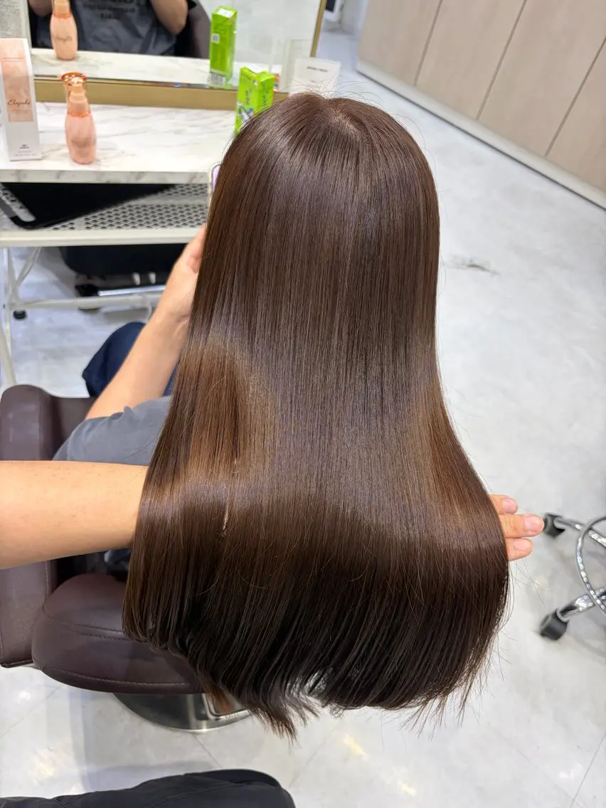 ロング カット ヘアカラー 縮毛矯正 トリートメント ヘアセット 🪞透明感カラー🫧 縮毛矯正🥇かずきのヘアスタイル