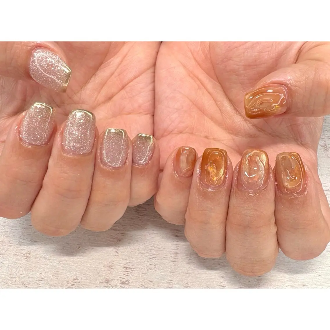 ネイル ハンドネイル 𖡼 yumenoのネイルデザイン