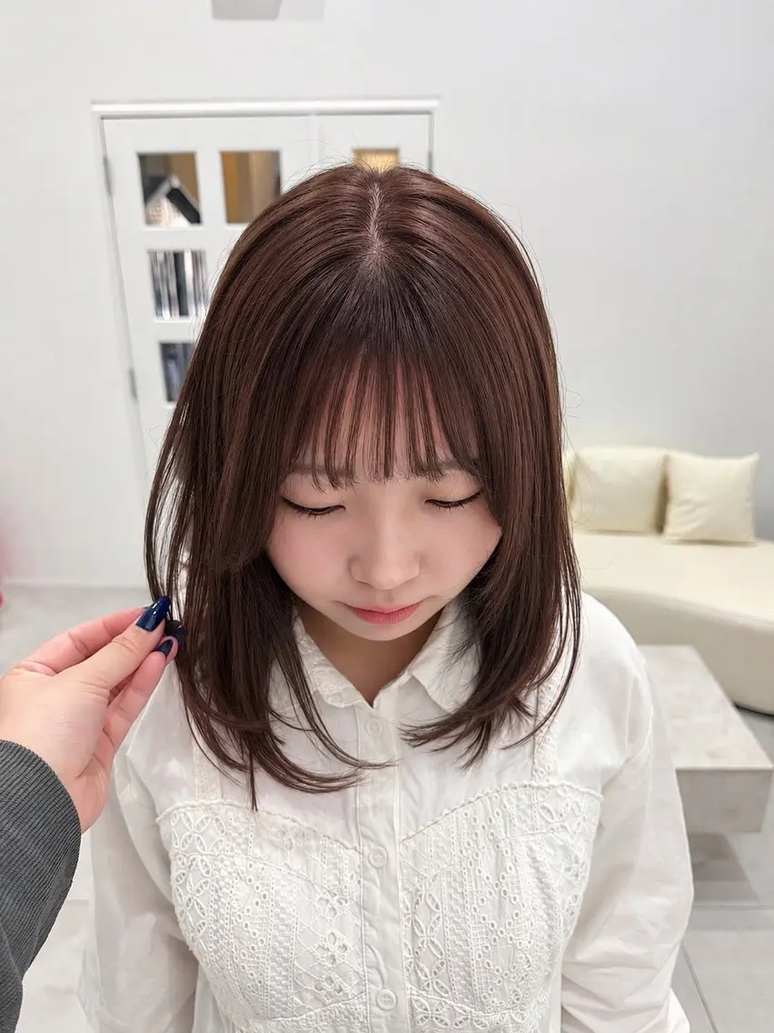ミディアム ヘアカラー トリートメント maho/ブリーチ ミルクティー四条大宮のヘアスタイル