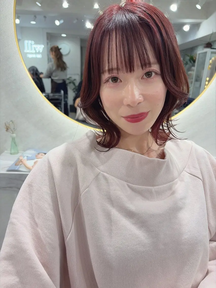 セミロング カラー カット ヘアカラー トリートメント 髪質改善will hairdesignのヘアスタイル