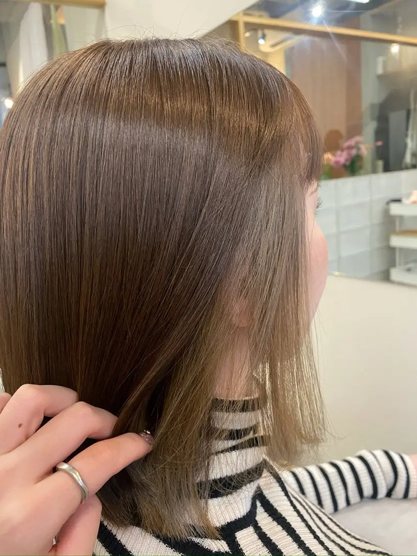 ミディアム カット ヘアカラー トリートメント 🌻花屋併設🌻濱 幸帆のヘアスタイル