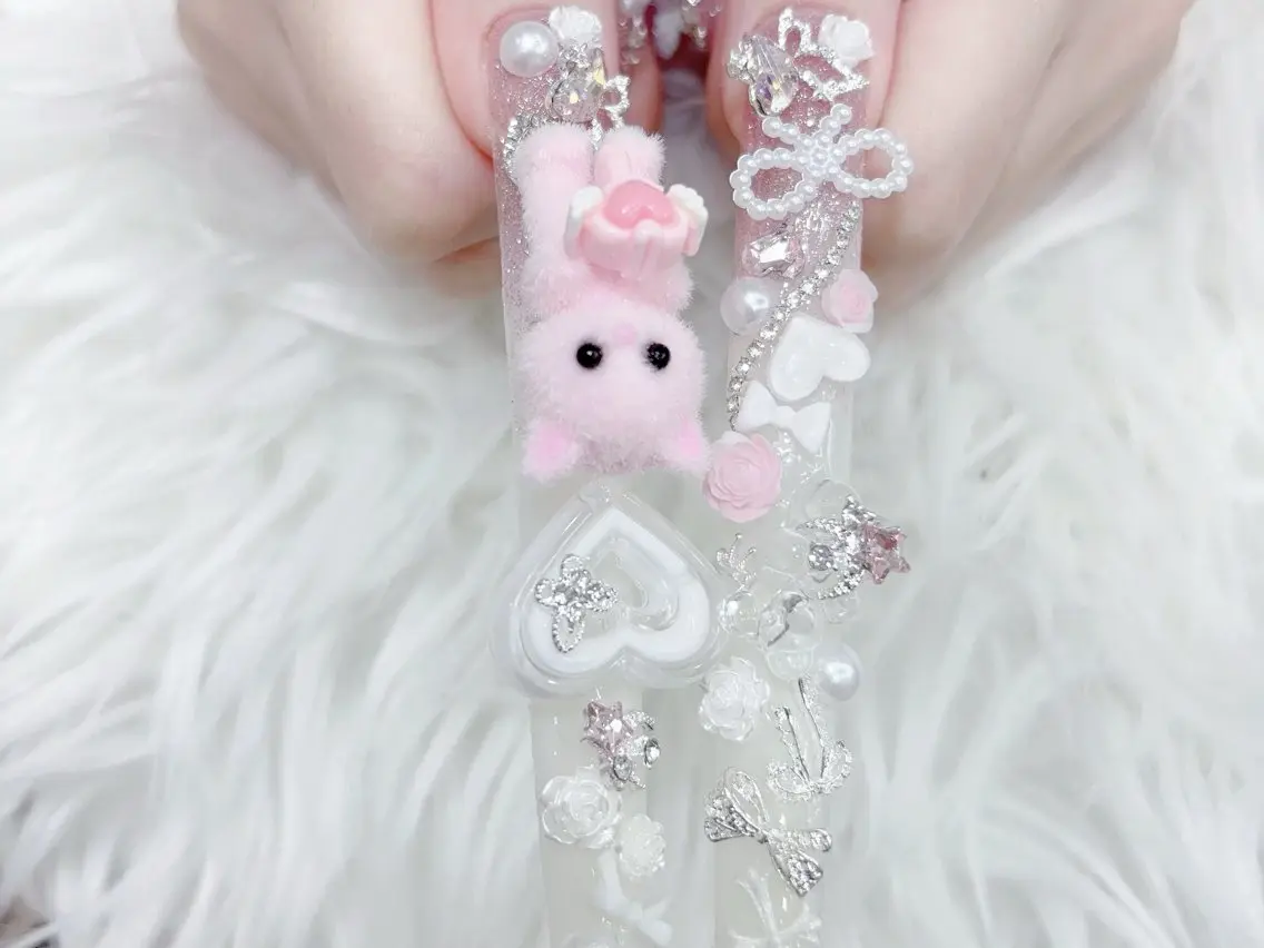 ネイル 成人式 大理石ネイル(マーブル) 持ち込み ネイルチップ 冬ネイル ハンドネイル MoMoA Nail ネイル長さ出し専門店のネイルデザイン