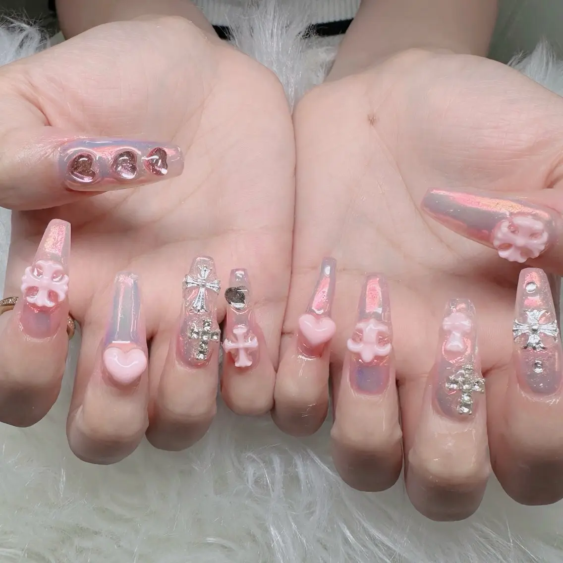 ネイル ロングネイル マグネットネイル リボン 夏ネイル スーパーロングネイル Hani Nail XUKAのネイルデザイン