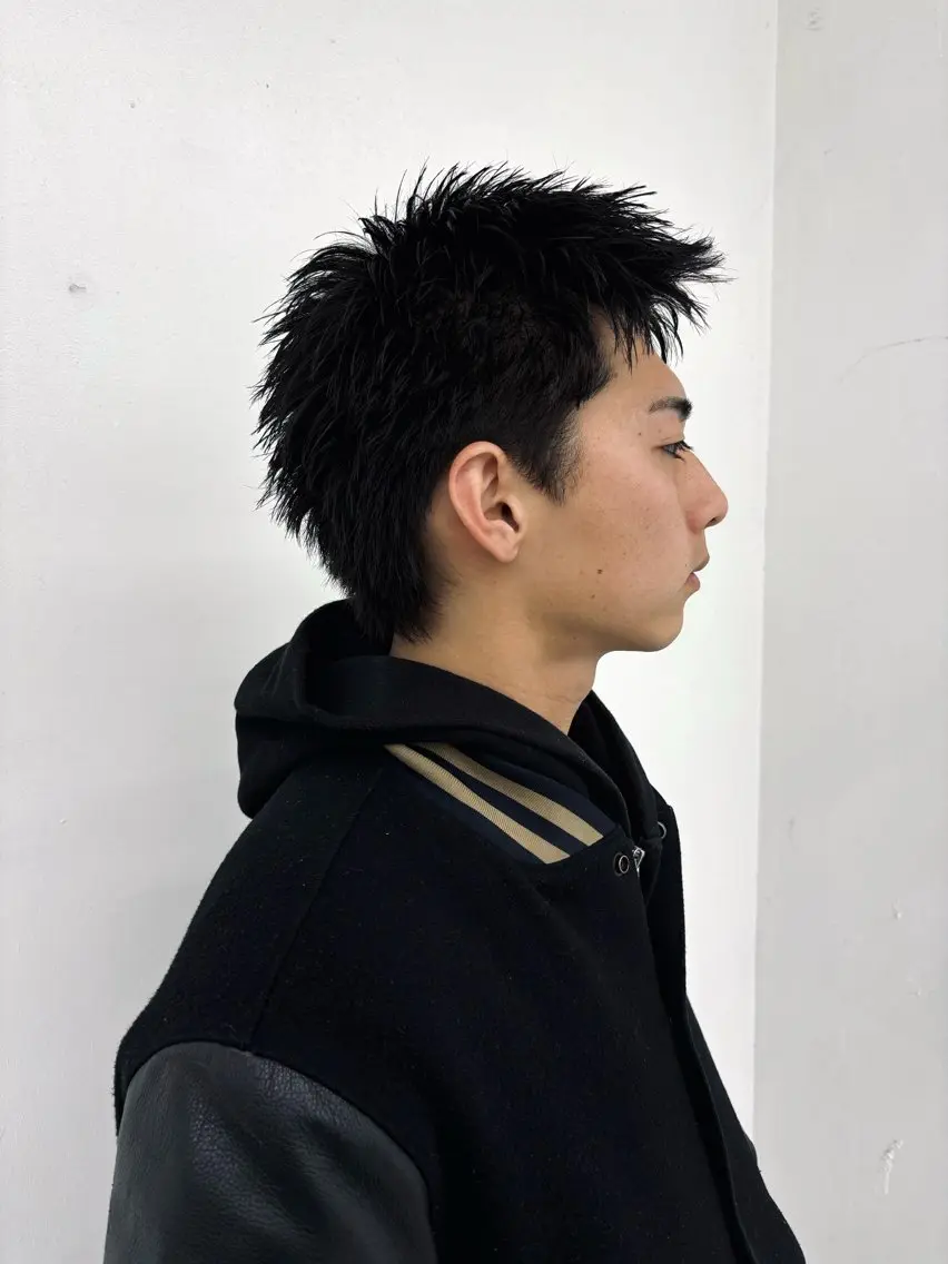 パーマ メンズ カット スパイキーパーマ 柏NO1 藤本葉のヘアスタイル