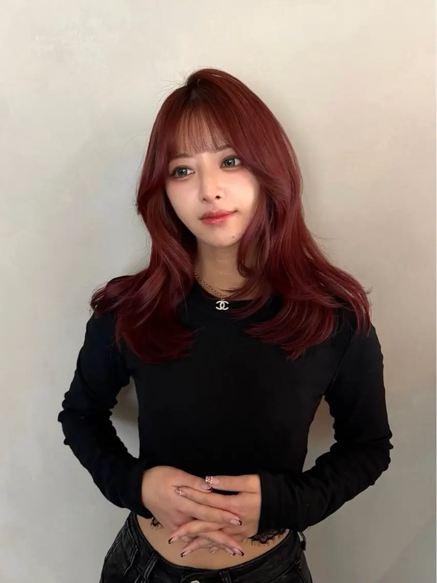 ロング カラー カット ヘアカラー トリートメント 🩷渋谷/韓国/レイ ヤー顔周りSayaのヘアスタイル
