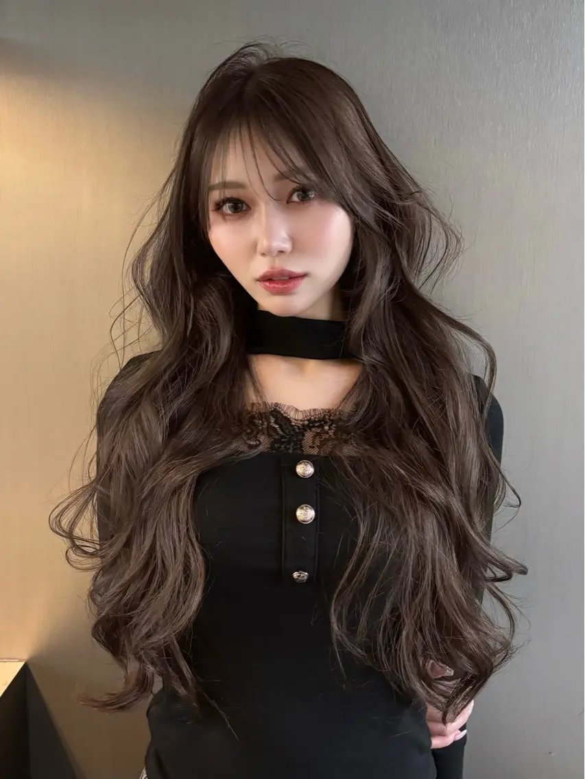 ロング レイヤーカット カット ヘアカラー ヘッドスパ SHOUHEI 韓国風レイヤーカットのヘアスタイル