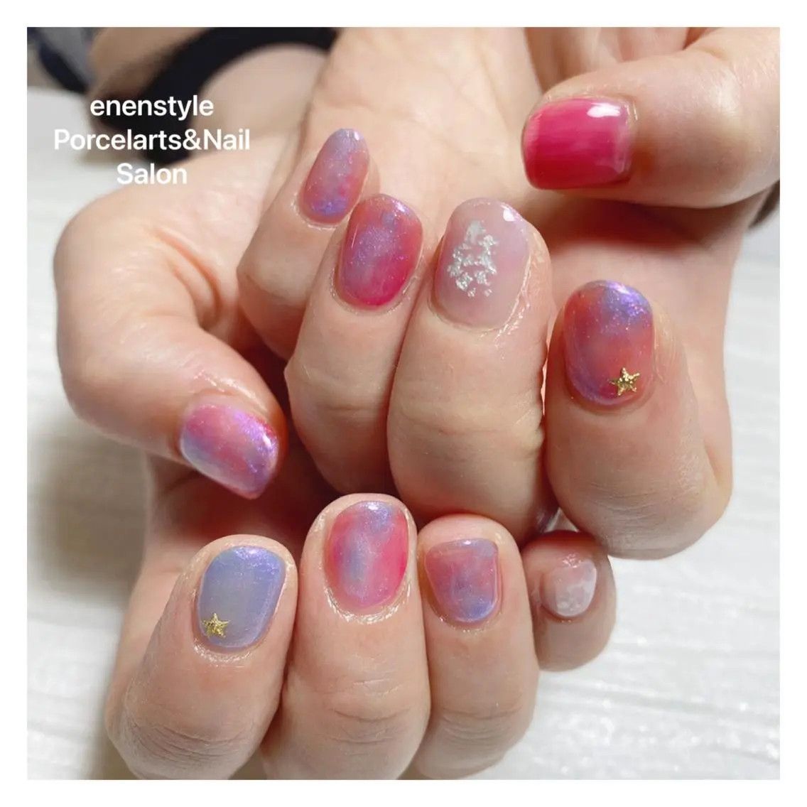 ショート ネイル ハンドネイル 🐾enen style 🐾のネイルデザイン