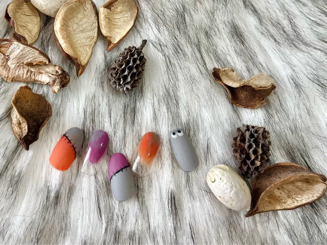 ネイル ジェルネイル ハロウィン メンズネイル パラジェル ワンホンネイル kiki nail &brow二子玉川のネイルデザイン
