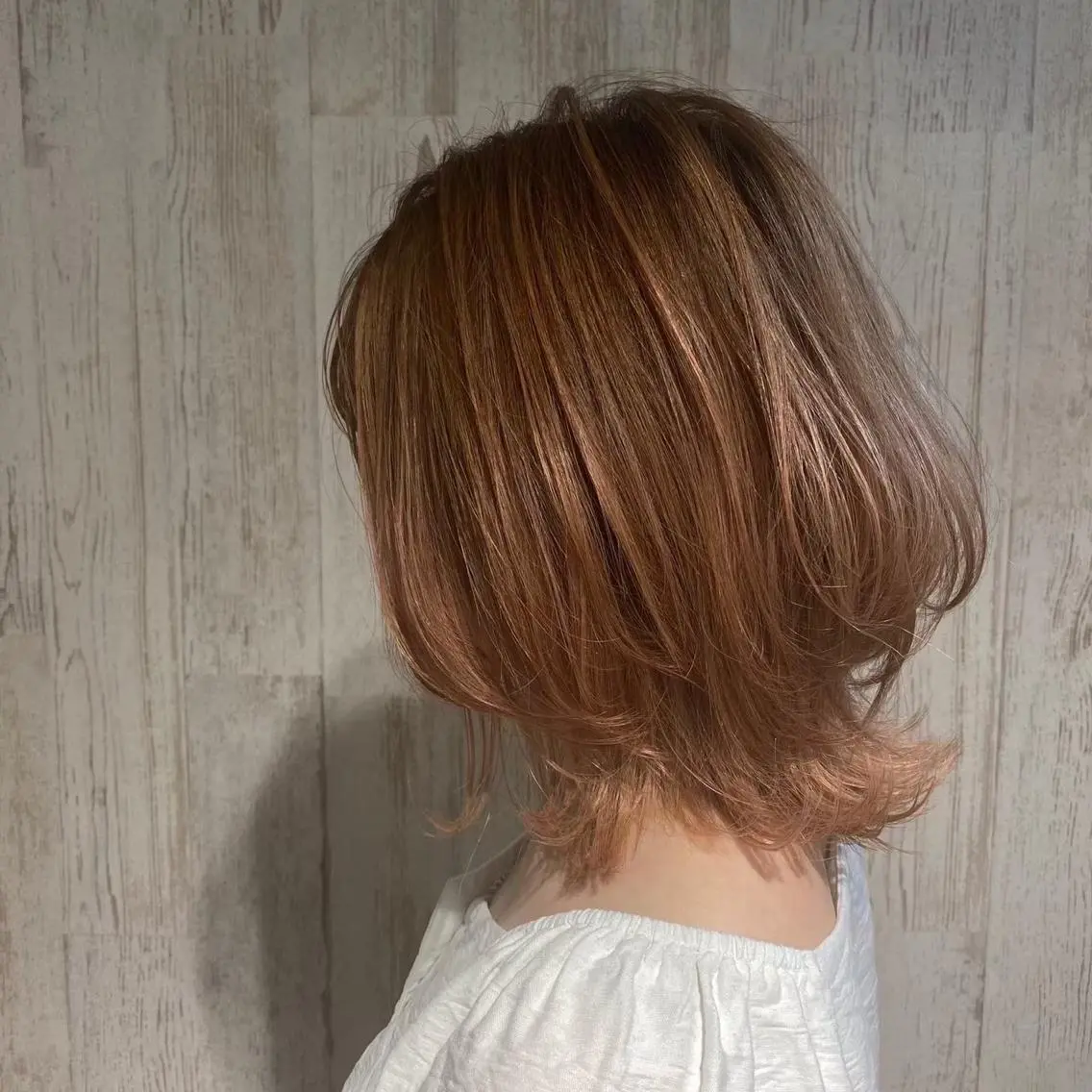 ミディアム カット ヘアカラー トリートメント 野々村 裕菜のヘアスタイル