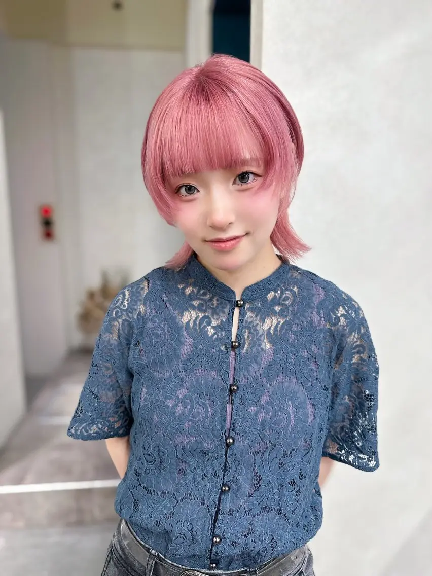 ショート カラー ブリーチ ブルーカラー ピンクカラー シルバー ショートヘア カット ヘアカラー BOXmico. 南堀江 宇都宮のヘアスタイル