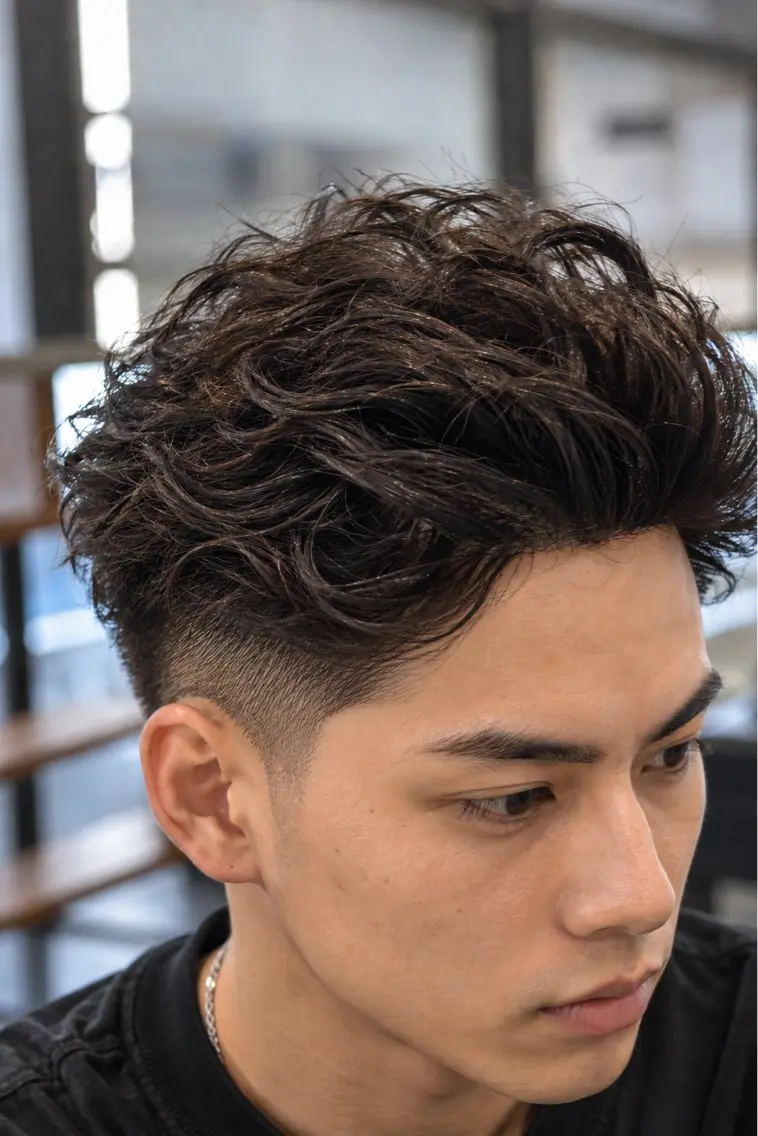 ショート パーマ メンズ フェードカット メンズパーマ カット パーマ 辻 雅也のヘアスタイル