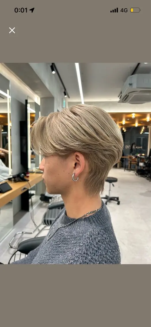 メンズ カット トリートメント ヘアセット 圧倒的 毛流れ センターパートのヘアスタイル
