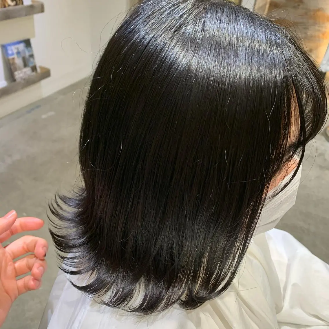 ミディアム カラー 黒髪 ナチュラルブラック 【ロングウルフカット 姫カット】伊藤裕哉のヘアスタイル