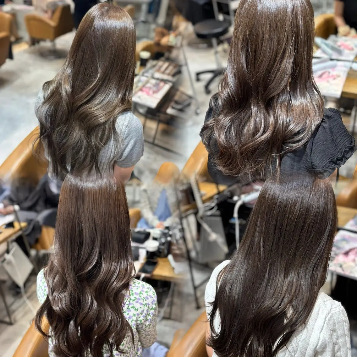 セミロング カラー 透明感カラー グレージュ オレンジ くびれヘア 顔周りカット カット ヘアカラー トリートメント RYU/レイヤー /透明感艶カラーのヘアスタイル
