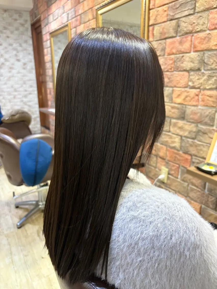 セミロング 縮毛矯正 田中 元規のヘアスタイル