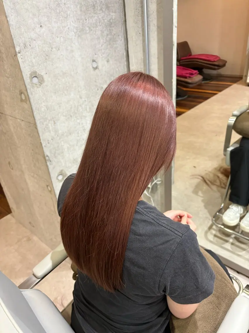 ロング カラー ベージュカラー ブリーチ ピンクカラー ピンクベージュ MASHIRO💎 天神/大名のヘアスタイル