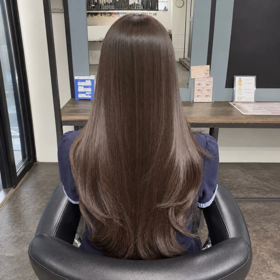 ロング パーマ 縮毛矯正 透明感カラー /髪質改善🫧ユイカのヘアスタイル