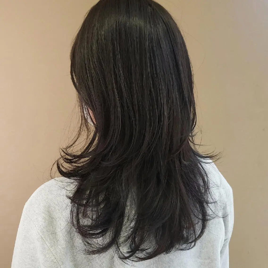 セミロング ハッシュカット レイヤーカット 韓国レイヤー suzuのヘアスタイル