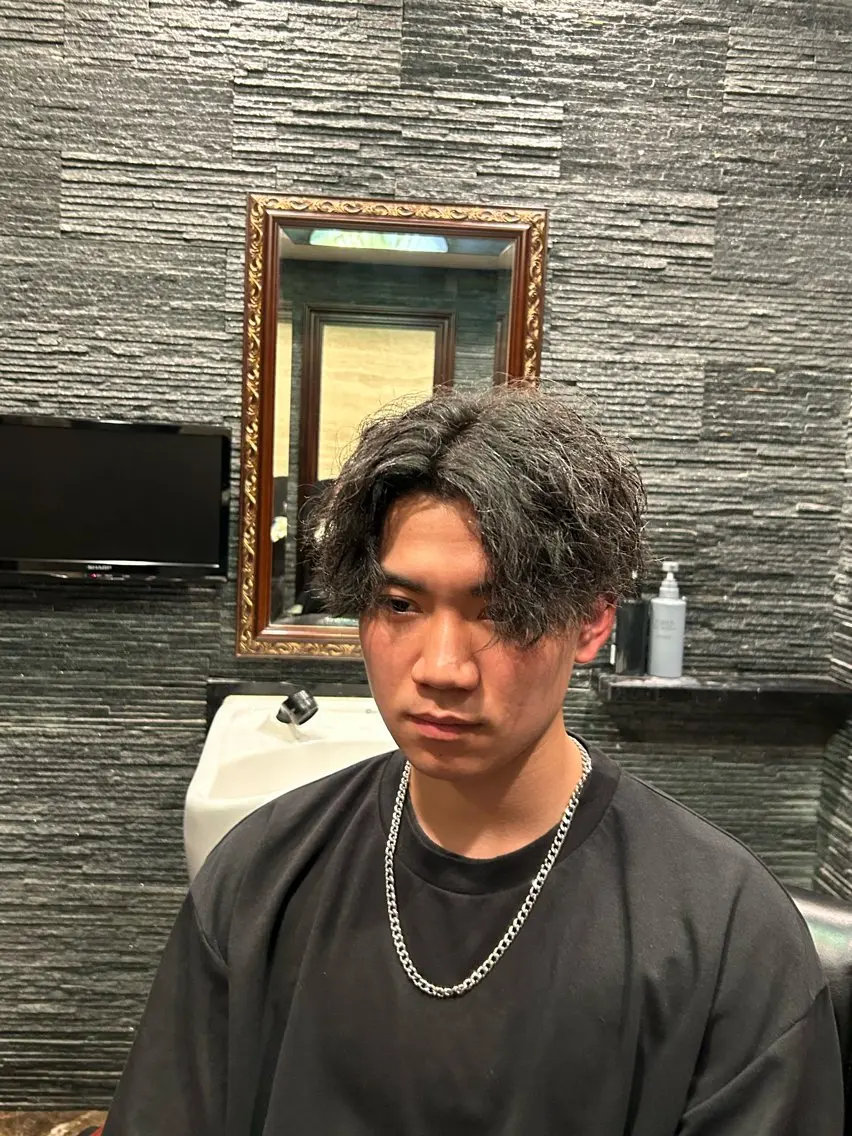 パーマ メンズ 西本 健斗のヘアスタイル