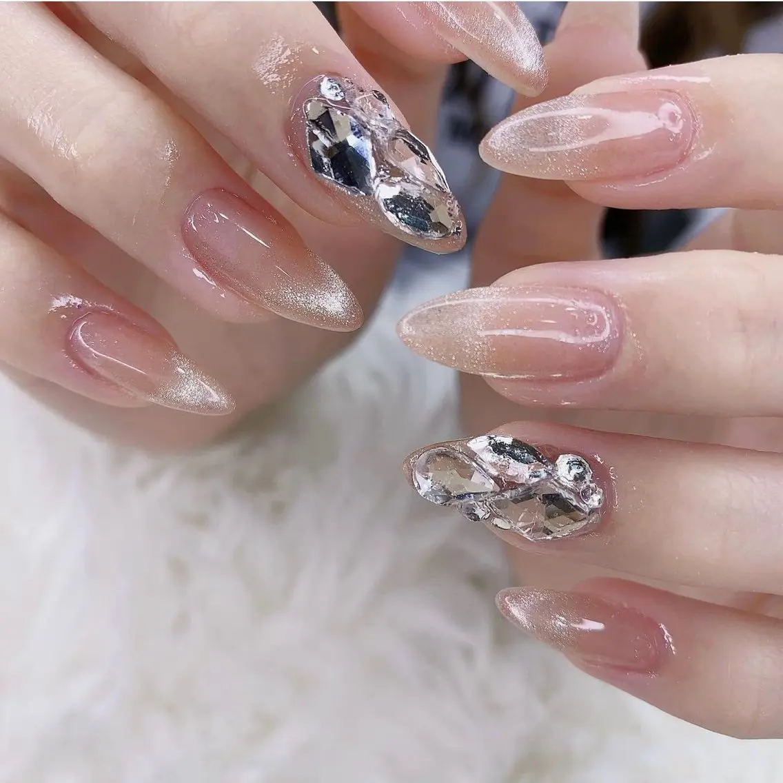 ネイル 渋谷／チップ長さ出し 👑アプレgel-xのネイルデザイン