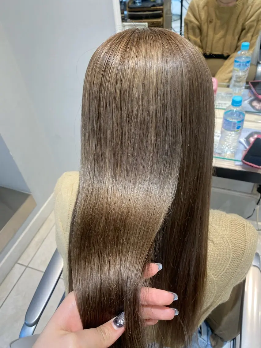 ロング ヘアカラー トリートメント 韓国ヘア🍒渡辺 咲🍒のヘアスタイル