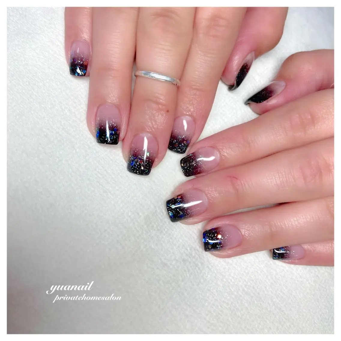 ネイル グラデーション ラメ(グリッター) YÜA NAILのネイルデザイン