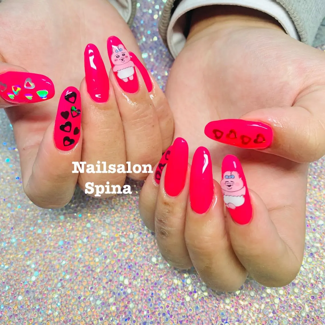 ネイル ジェルネイル パラジェル ピンク Nailsalon Spina 琴美のネイルデザイン