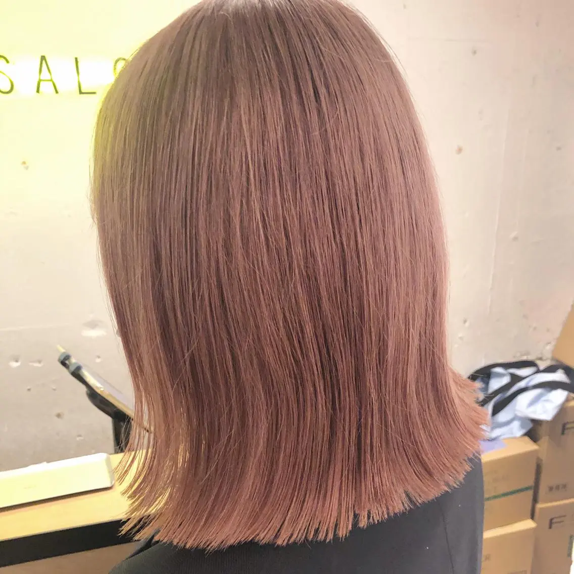 ミディアム カット ヘアカラー トリートメント フジサキ ケンのヘアスタイル