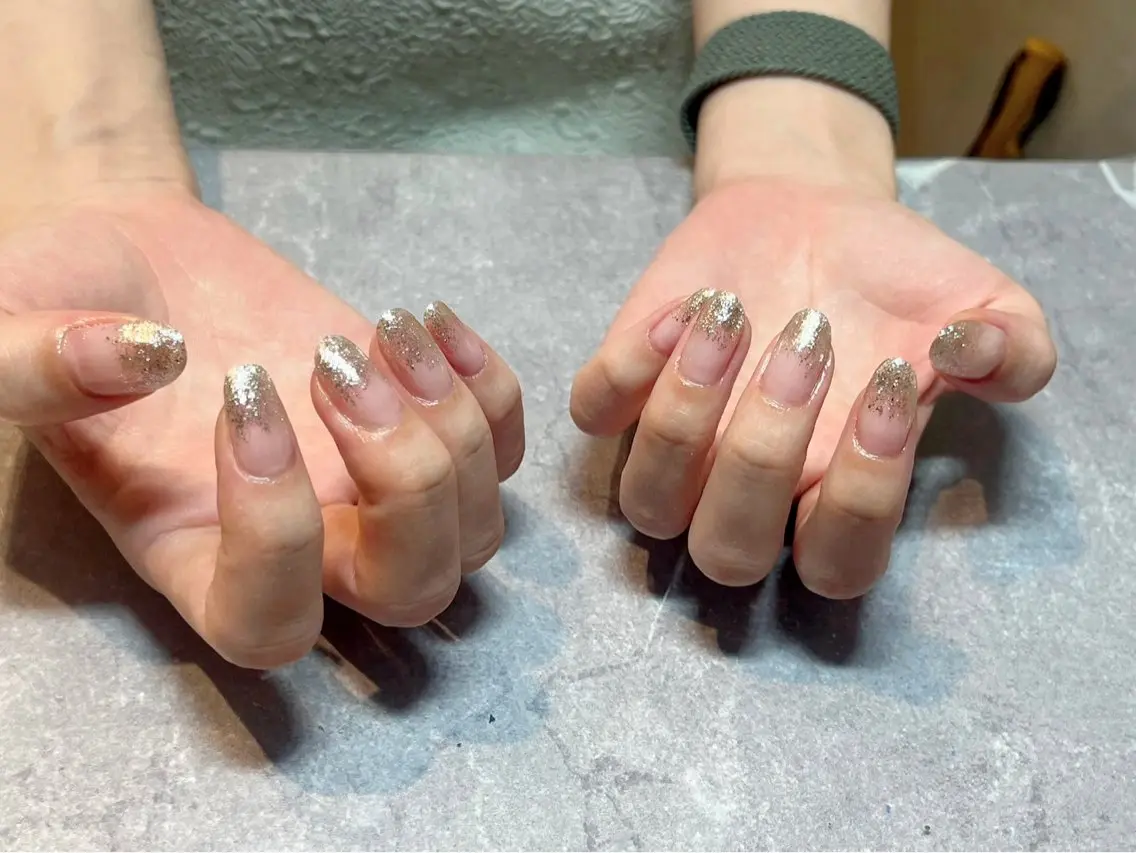 ネイル グラデーション ラメ(グリッター) ラメグラデーション nail salon kicchiのネイルデザイン