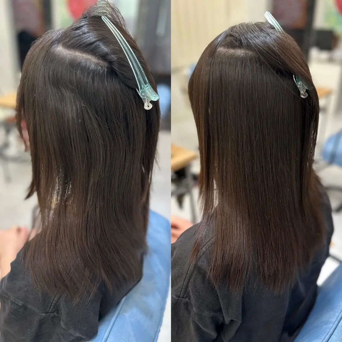 セミロング 縮毛矯正 髪質改善🩵縮毛矯正 代々木/木下のヘアスタイル