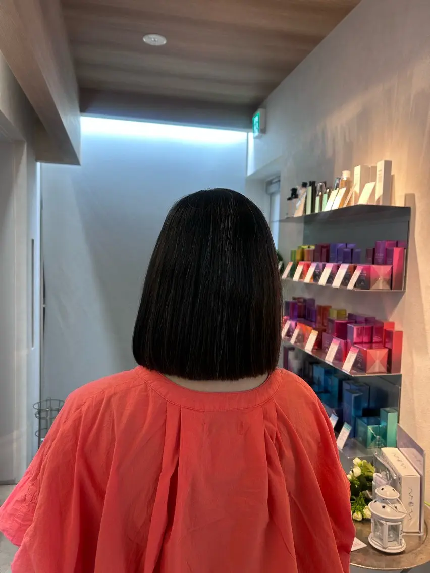 ミディアム カット 縮毛矯正 トリートメント RINO LAMINのヘアスタイル