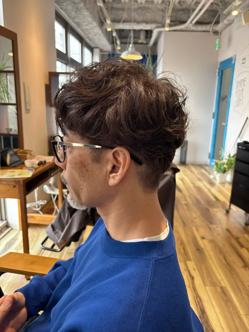 メンズ メンズパーマ 刈り上げ パーマ 菊池 純香のヘアスタイル