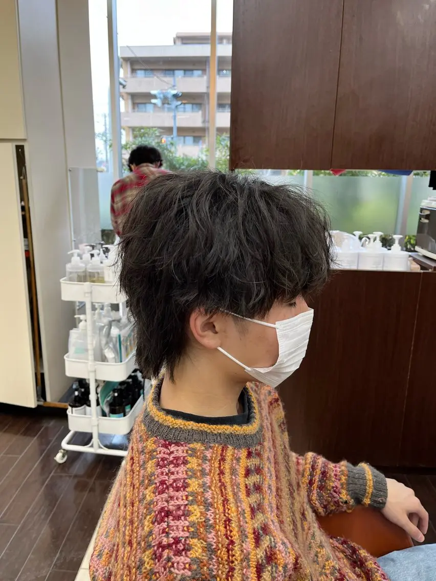 ショート パーマ メンズ マッシュウルフ マッシュ メンズパーマ メンズウルフカット ウルフカット 🧊メンズ特化🧊 高木航希のヘアスタイル