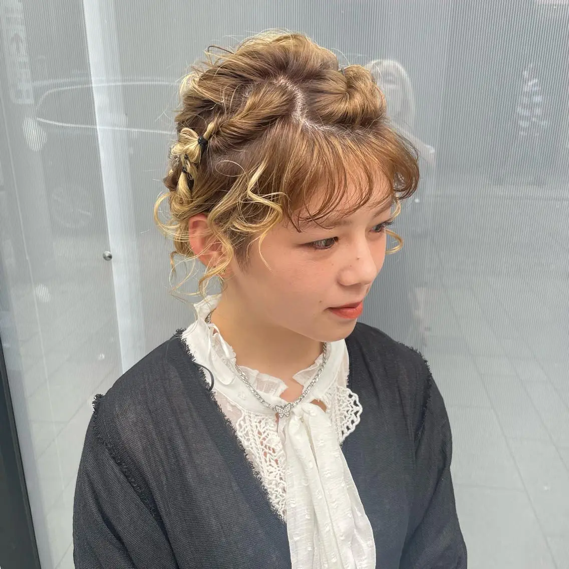 セミロング ヘアアレンジ 松永 梨央のヘアスタイル