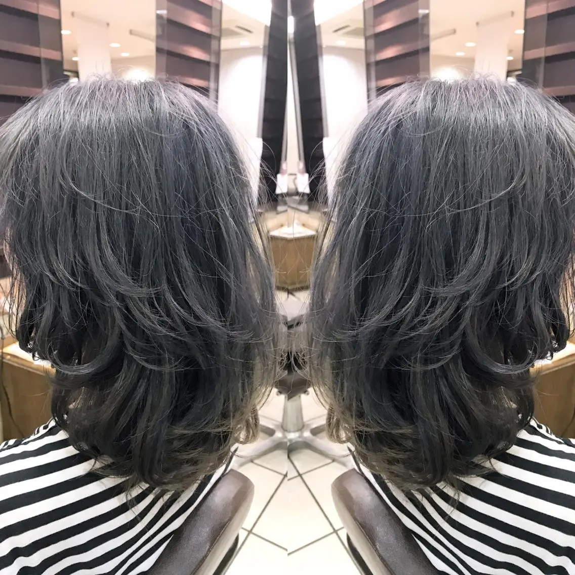 ミディアム カラー シールエクステ⭐️ オオミタクヤのヘアスタイル