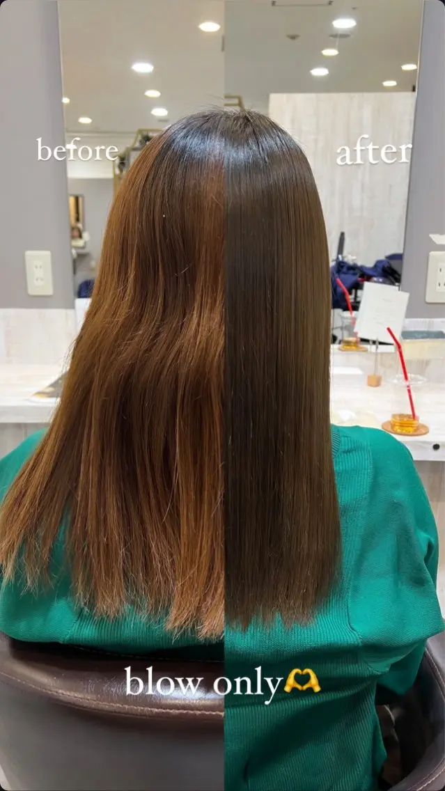 ロング カラー ベージュカラー オリーブベージュ 縮毛矯正 Naru┆川西能勢口 ┆髪質改善のヘアスタイル