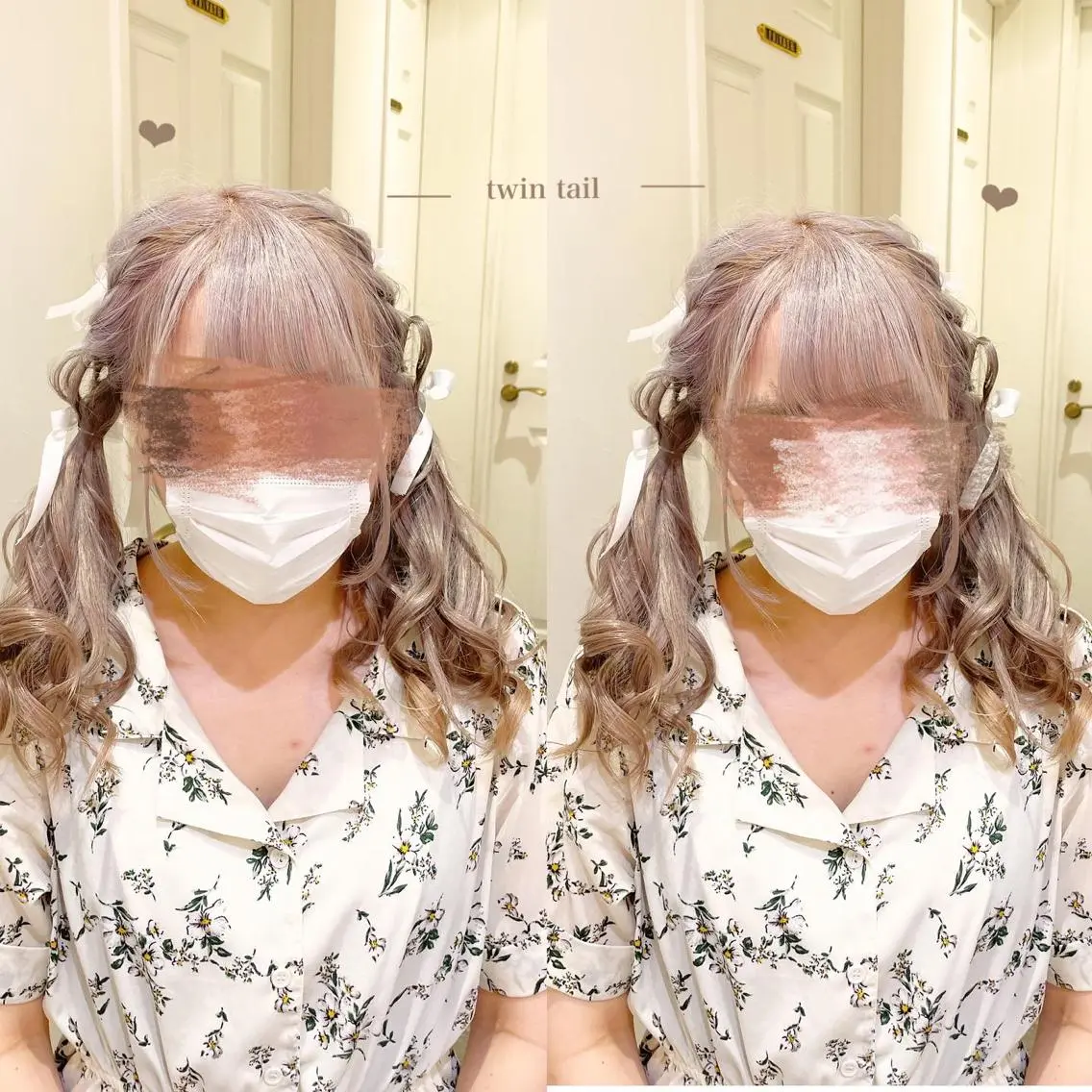 セミロング ヘアアレンジ ツインテール シールエクステ横浜 🐏☁️miminaのヘアスタイル