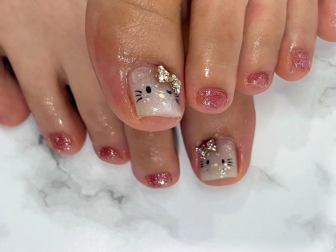 ネイル アートネイル 持ち込み フットネイル nailsister まゆのネイルデザイン