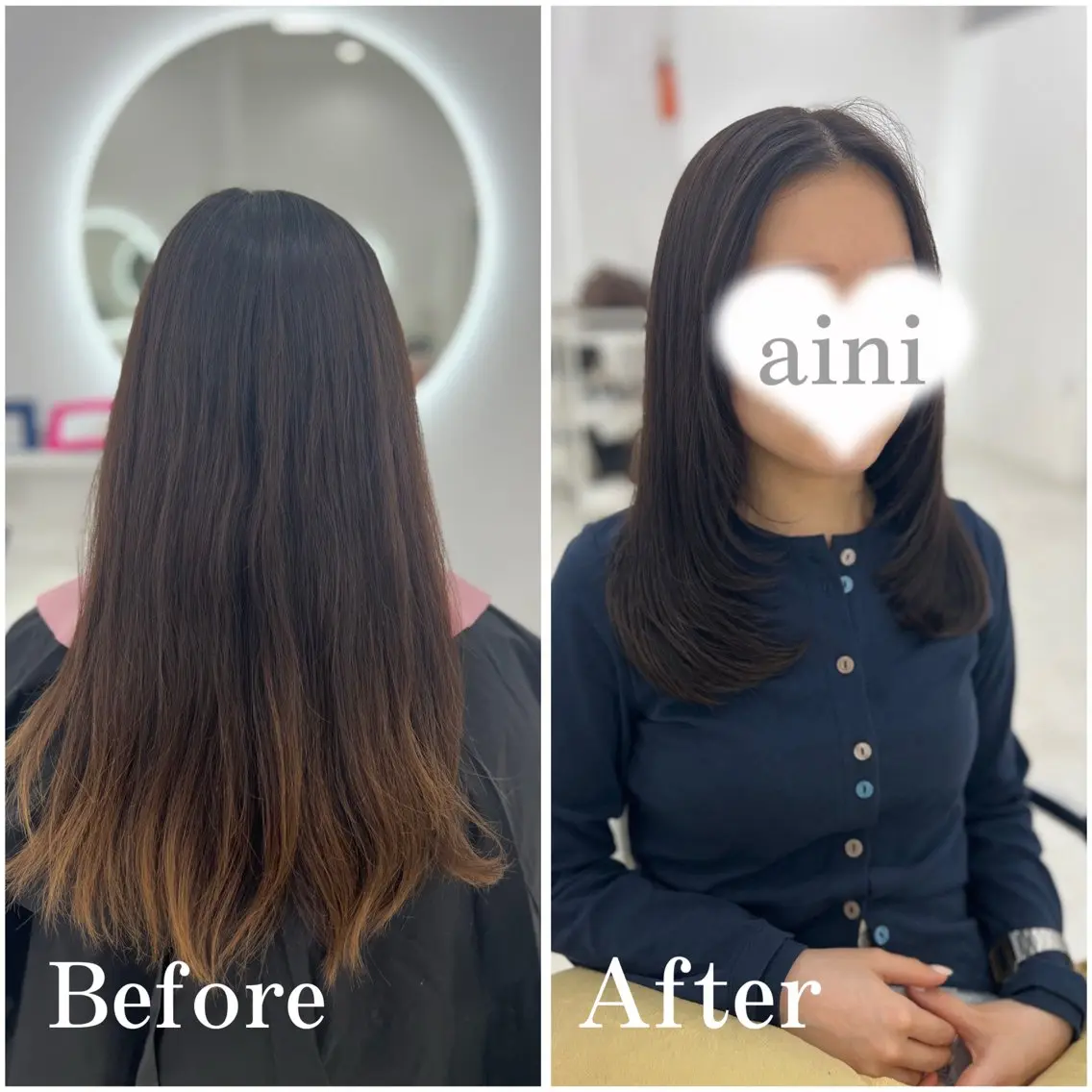 ロング カラー カット ヘアカラー トリートメント ✄aini天王寺 ✄ゆ乃のヘアスタイル