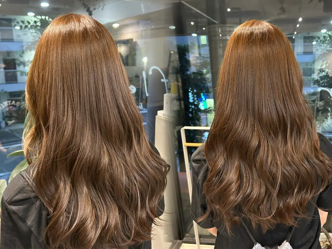 ロング アッシュ ヘアカラー トリートメント ヘッドスパ mio 艶カラー/ 縮毛/ブリーチ🫧のヘアスタイル